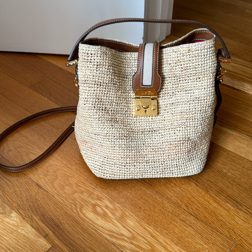 Mark Cross Rafia bucket bag